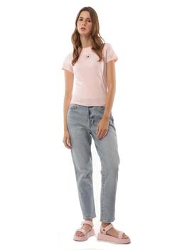 Camiseta Tommy Slim Essential Mujer Rosa