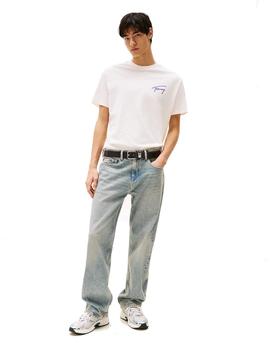 Camiseta Tommy Relaxed Faded Graphic Hombre Bloanco