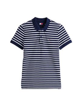Polo Tommy Slim Placket Hombre Azul Marino