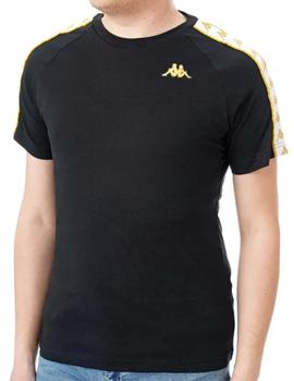 Camiseta Kappa Coen Slim Hombre Negra