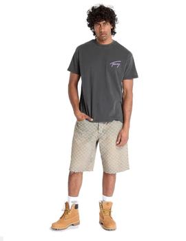 Camiseta Tommy Essentials Relaxed Faded Hombre Negra