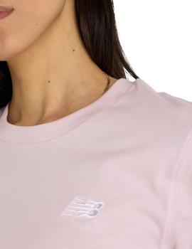 Camiseta New Balance Essentials Rosa Mujer