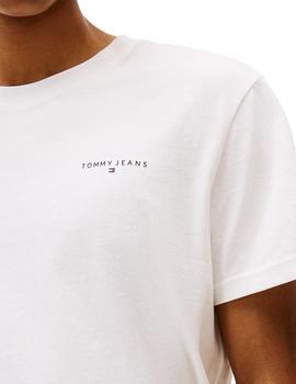 Camiseta Tommy Slim Linear Chest Hombre Blanca