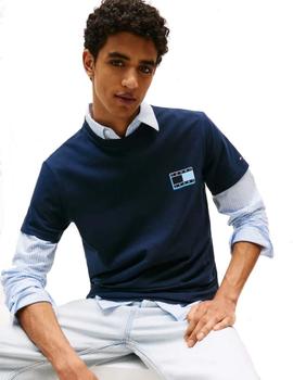 Camiseta Tommy Slim Pop Color Hombre Marino
