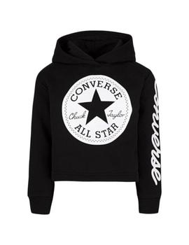 Sudadera Converse Kids Signature Croped Niño Negra