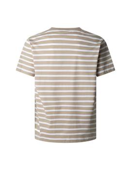 Camiseta Pepe Jeans Striped Eggo Hombre Beige