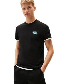 Camiseta Tommy Slim Stack Logo Hombre Negra