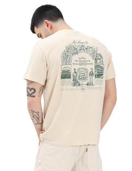 Camiseta Levis Relaxed Fit Hombre Beige