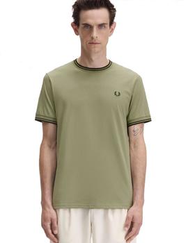 Camiseta Fred Perry Twin Tipped Hombre Verde