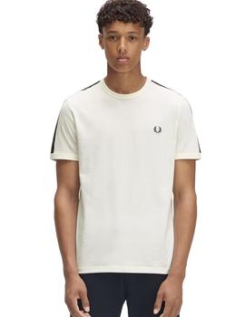 Camiseta Fred Perry Contrast Tape Ringer Hombre Blanco