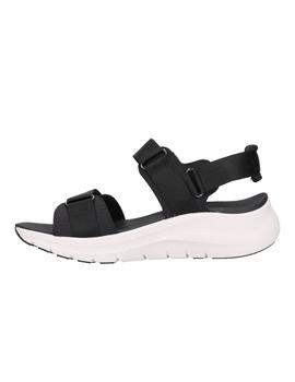 Sandalias Skechers Arch Fit Mujer Negro