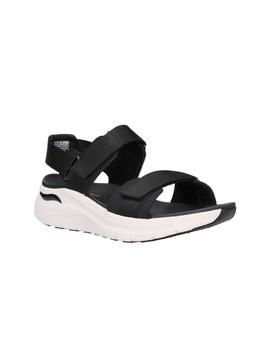 Sandalias Skechers Arch Fit Mujer Negro