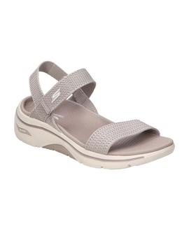 Sandalias Skechers Go Walk Arch Fit Mujer Taupe