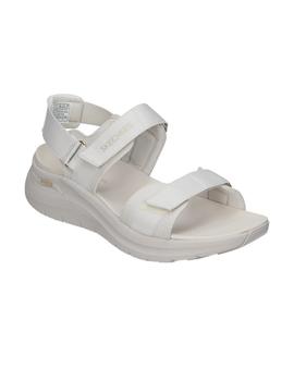 Sandalias Skechers Arch Fit Mujer Blanco