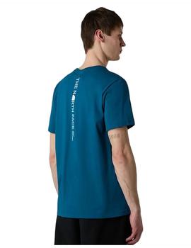 Camiseta North Face Logo Vertical Hombre Azul