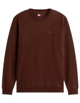 Sudadera Tommy Hilfiger Regular Flag Hombre Marrón