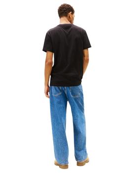 Camiseta Tommy Hilfiger Center Flag Hombre Negro
