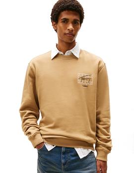 Sudadera Tommy Hilfiger Regular Hombre Marrón