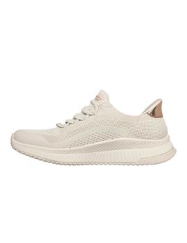 Zapatillas Skechers Bobs Squad Mujer Beige