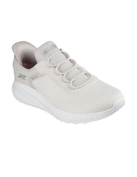 Zapatillas Skecherrs Bobs Squad Chaos Mujer Beige