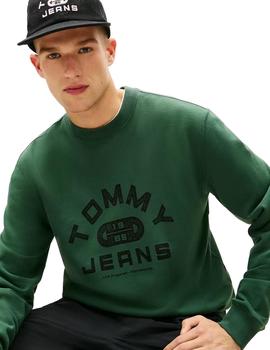 Sudadera Tommy Hilfiger Regular Cuello Redondo Hombre Verde
