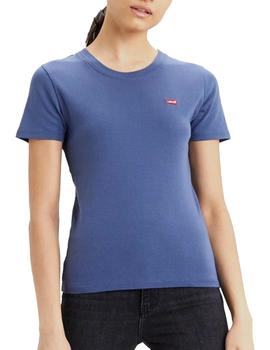 Camiseta Levis Logo Pequeño Mujer Azul