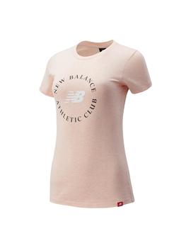 Camiseta New Balance Essentials Athletic Club Mujer Rosa