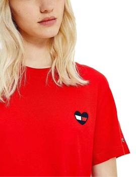 Camiseta Tommy Homespun Regular Mujer Rojo