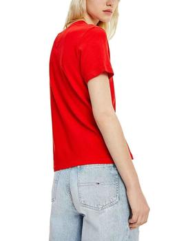 Camiseta Tommy Homespun Regular Mujer Rojo