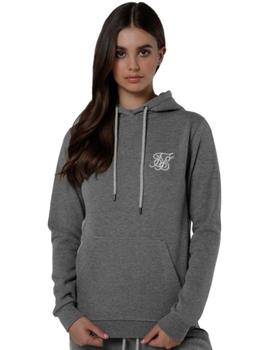 Sudadera Capucha Sik Silk  Overhead Mujer Gris